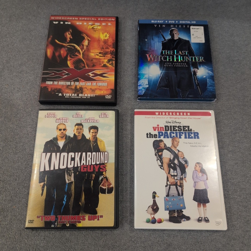 Vin Diesel Movie Lot 4 Films xXx Last Witch Hunter Knockaround Guys The Pacifier - Picture 1 of 2